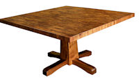 Endgrain Mesquite Table with Walnut Pedestal Base