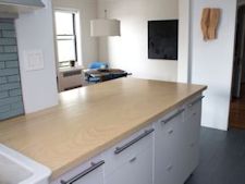 White-Wash Pickling Stain shown on a Ash Island Top. Face grain construction with softened edges and Waterlox Satin Finish. Ash Island Top with Pickle White-Wash Stain. Face grain construction with softened edges and Waterlox Satin Finish.