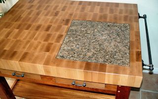 Granite insert in a Hard Maple Endgrain Block.