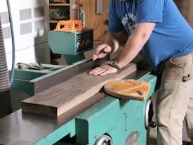 Using the jointer to ensure we have square edges