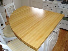 Hard Maple edge grain custom wood island countertop.