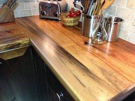Tx Pecan face grain custom wood countertop.