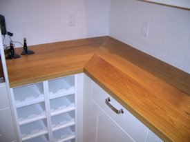 White Oak face grain custom wood countertop.