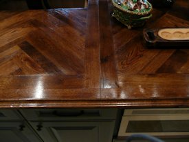 White Oak edge grain custom wood island countertop.