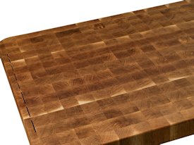 White Oak end grain custom wood island countertop.