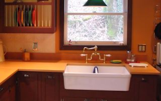 Face Grain Beech Countertop with farm sink and Waterlox finish