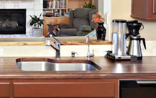 Edge Grain Walnut Countertop with undermount sink and Tung-Oil/Citrusfinish