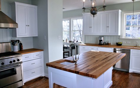 Reclaimed White Oak Island Top and Counter Tops